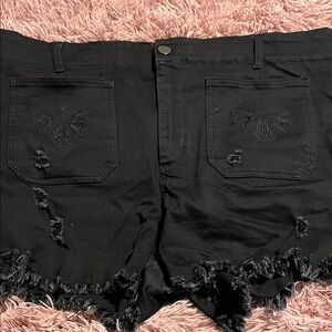 Midnight Hour Embroidered Bat Shorts. Size 3XL Super Stretch